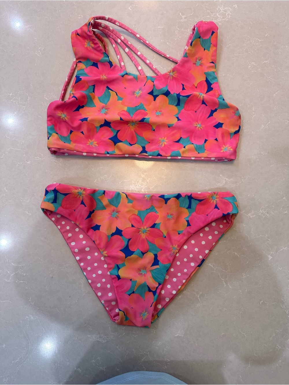 Feather 4 Arrow Kids' Summer Sun Strappy Reversible Two-Piece Swimsuit, Size 10